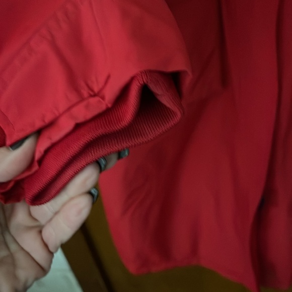 Lands' End Red Hooded Stadium Parka Coat size large - Picture 10 of 14